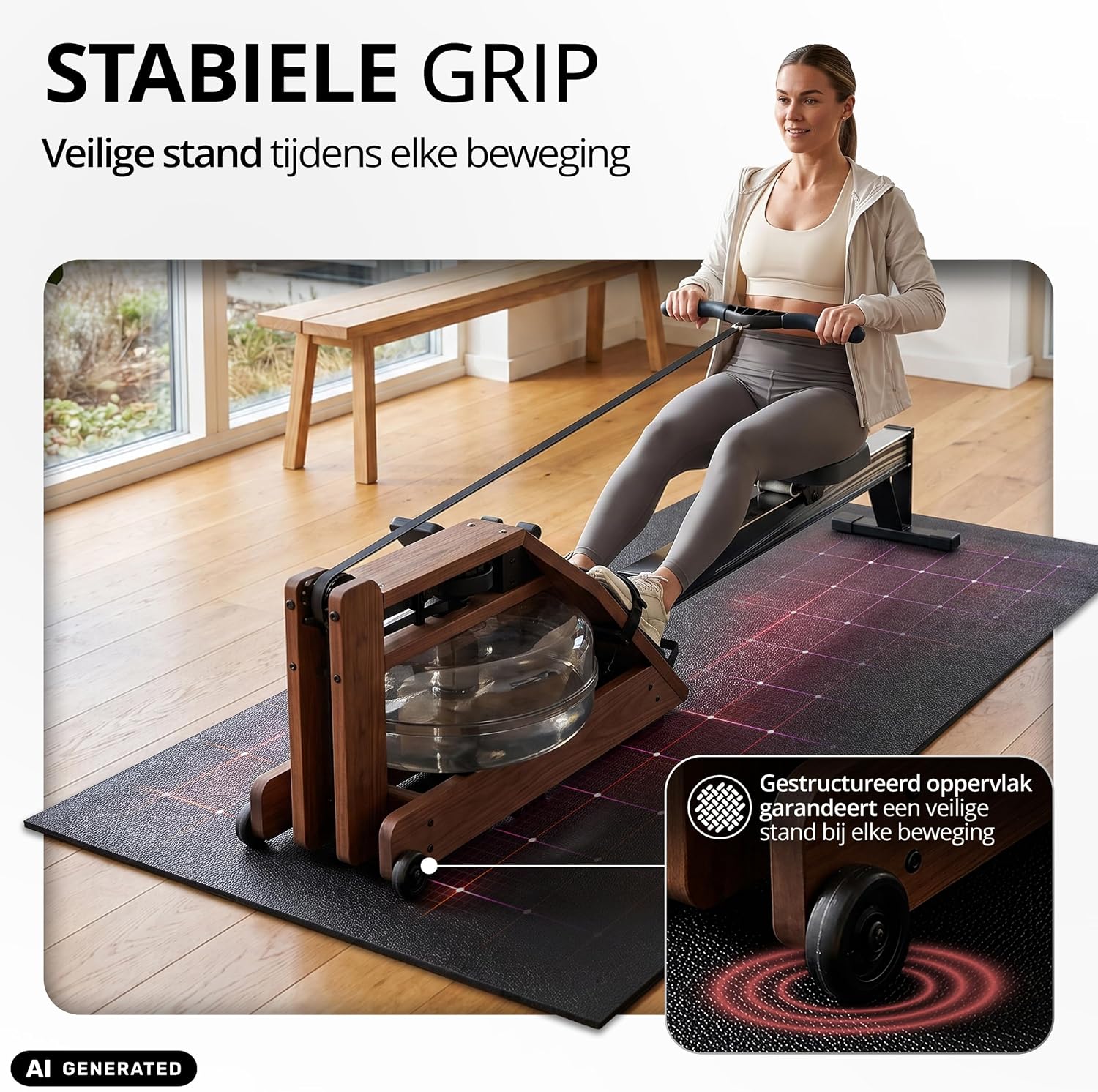 Thumbnail 6 de BeMaxx vloermat voor fitnessapparaten van PVC, 140 x 70 cm, antislip