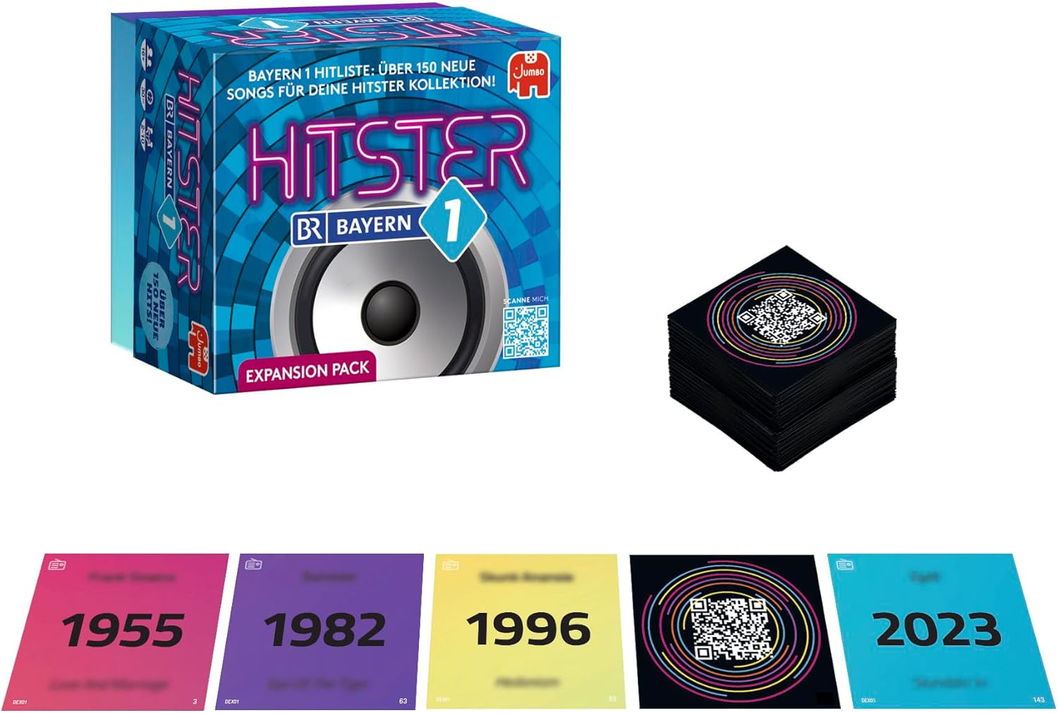 Detalle 2 de Hitster Bayern 1 Radio Deutsche Erweiterung – 150 Musikkarten für Hitster-Fans (DE)