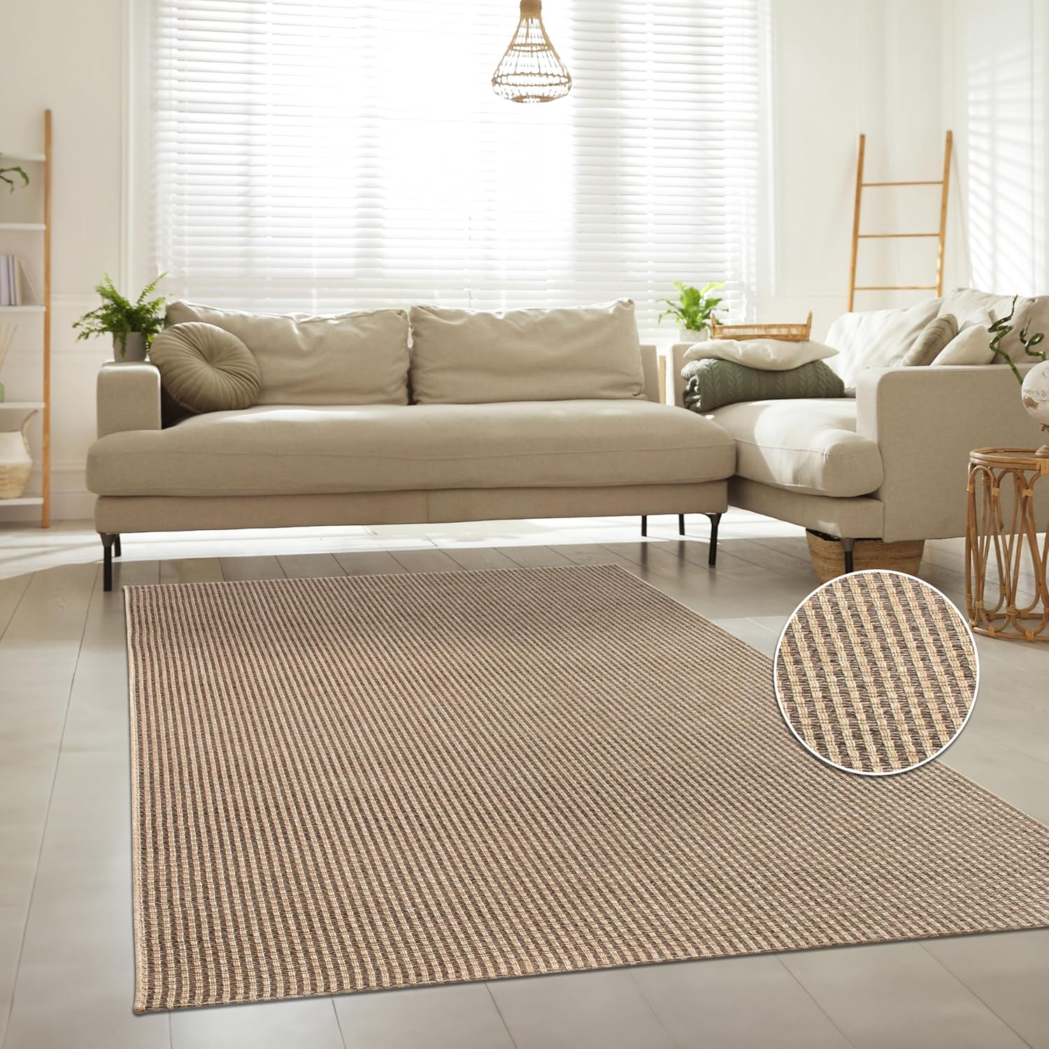 Thumbnail 1 de Paco Home tapis d’extérieur aspect jute 240x340 cm Naturel & Noir, beige 4