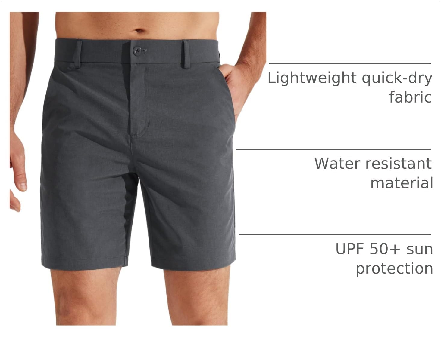 Detalle 2 de Libin Men's Golf Shorts, 7"/9" Inseam, 4-Way Stretch and UPF 50+