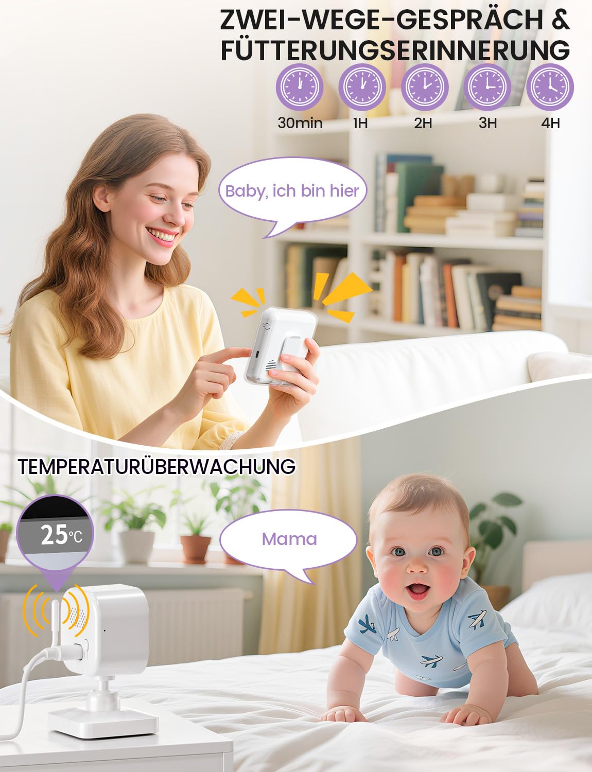 Thumbnail 5 de OBVHNUA Babyphone 2,8-Zoll