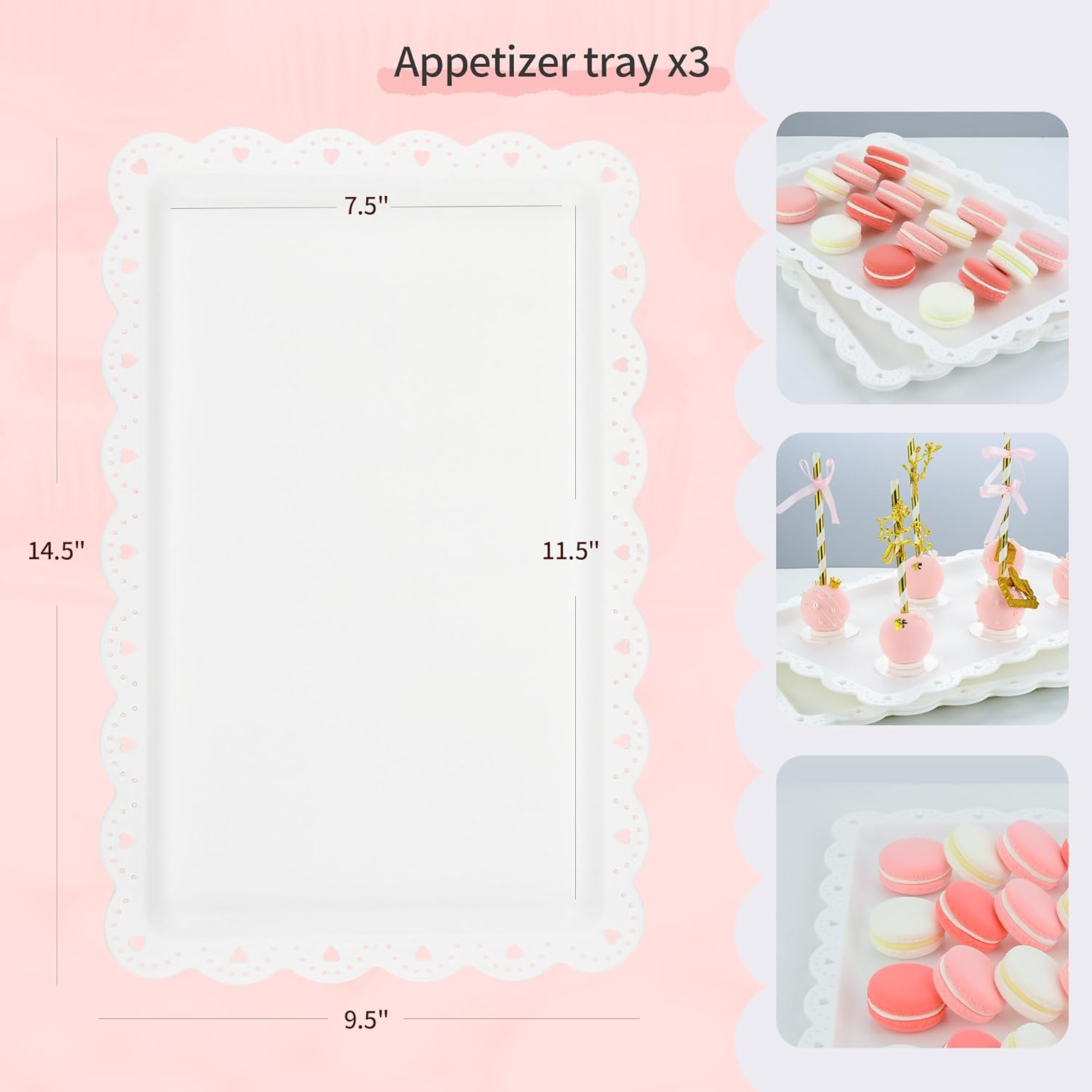 Detalle 2 de NWK Pack of 10 Cake Stand Set (Two-Tier & Three-Tier Cupcake Stands + Appetizer Trays) in White