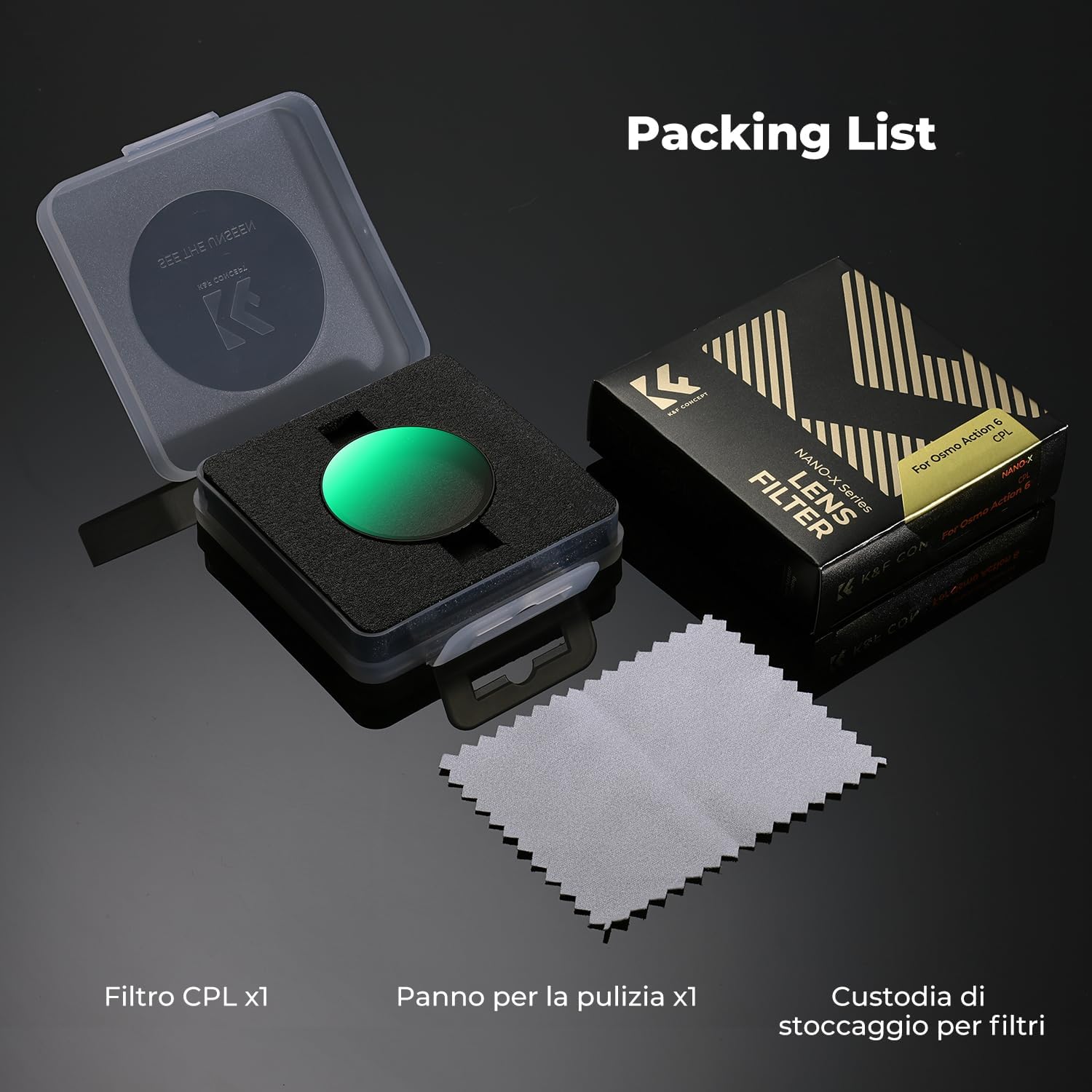 Thumbnail 6 de K&F CONCEPT Filtro CPL per Action Camera