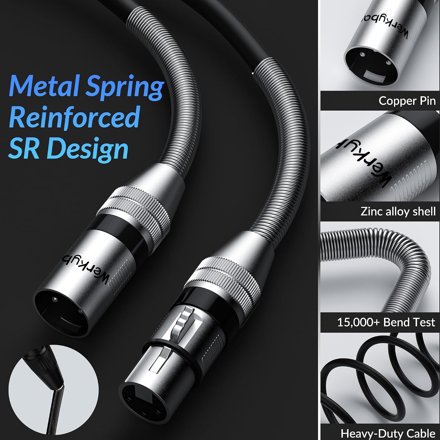 Thumbnail 3 de Werkybay DMX Kabel 2 m: 3-Pin XLR-Stecker auf Buchse, 110 Ohm, SR-Struktur