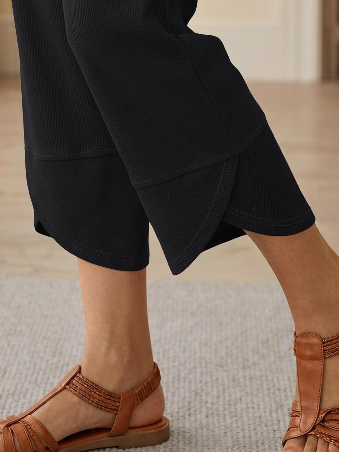Thumbnail 5 de Trendy Queen Women's Wide Leg Pants: Soft Cotton Blend with Pockets