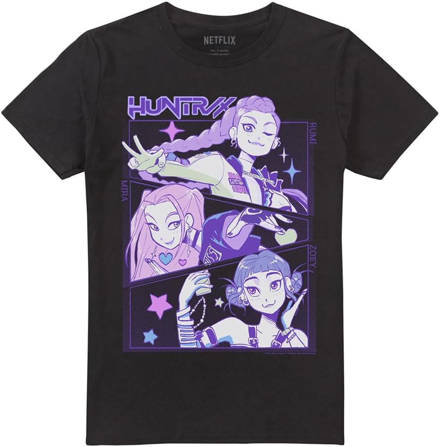 Detalle 2 de Kpop Demon Hunters Unisex T-Shirt – Black, Premium Ringspun Cotton