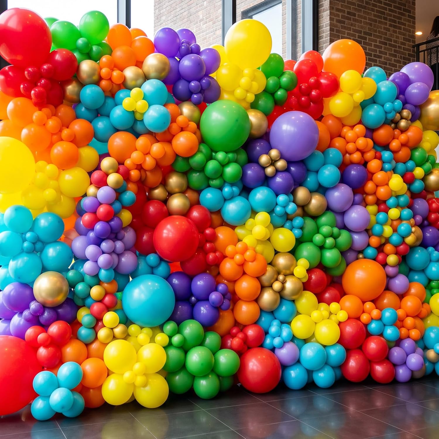 Detalle 2 de RUBFAC Rainbow Balloons 36pcs 18 Inch Large Rainbow Latex Balloons for Party Decor