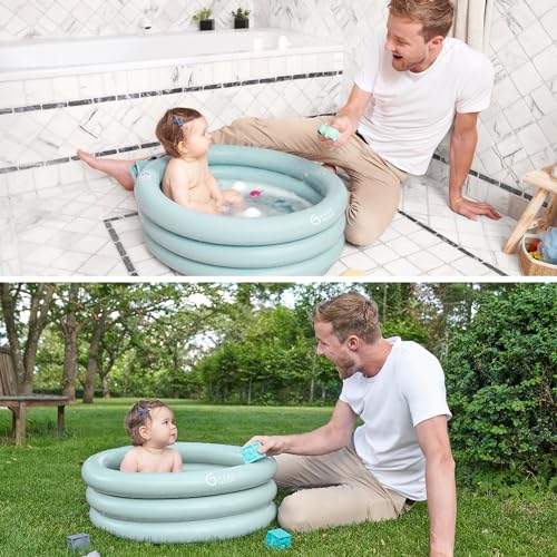 Detalle de Babymoov Bañera hinchable evolutiva AQUADOTS: 2 en 1 para el baño y el juego del bebé