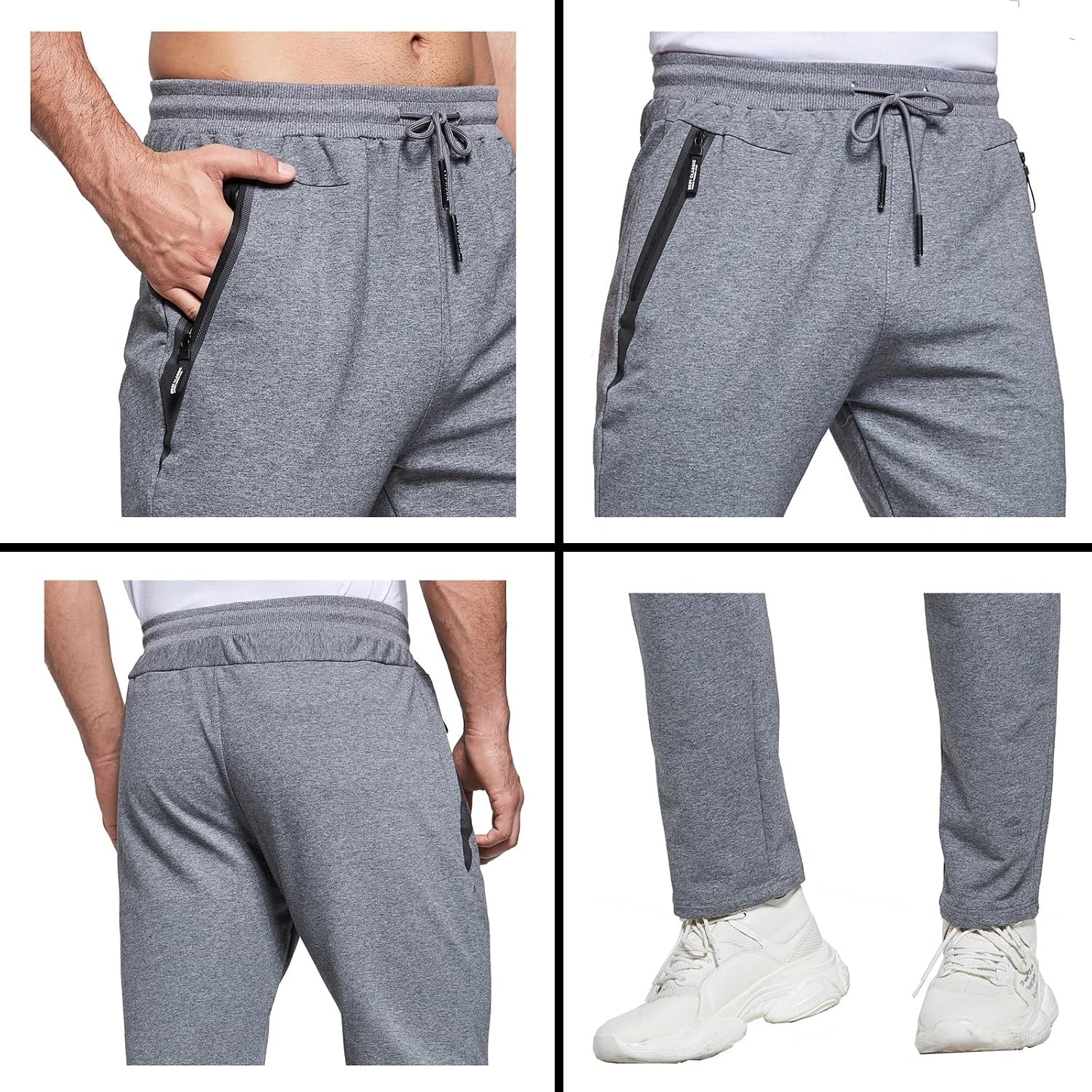 Detalle 2 de ZOXOZ joggingbroek voor heren met ritszakken, trekkoord en katoenmix