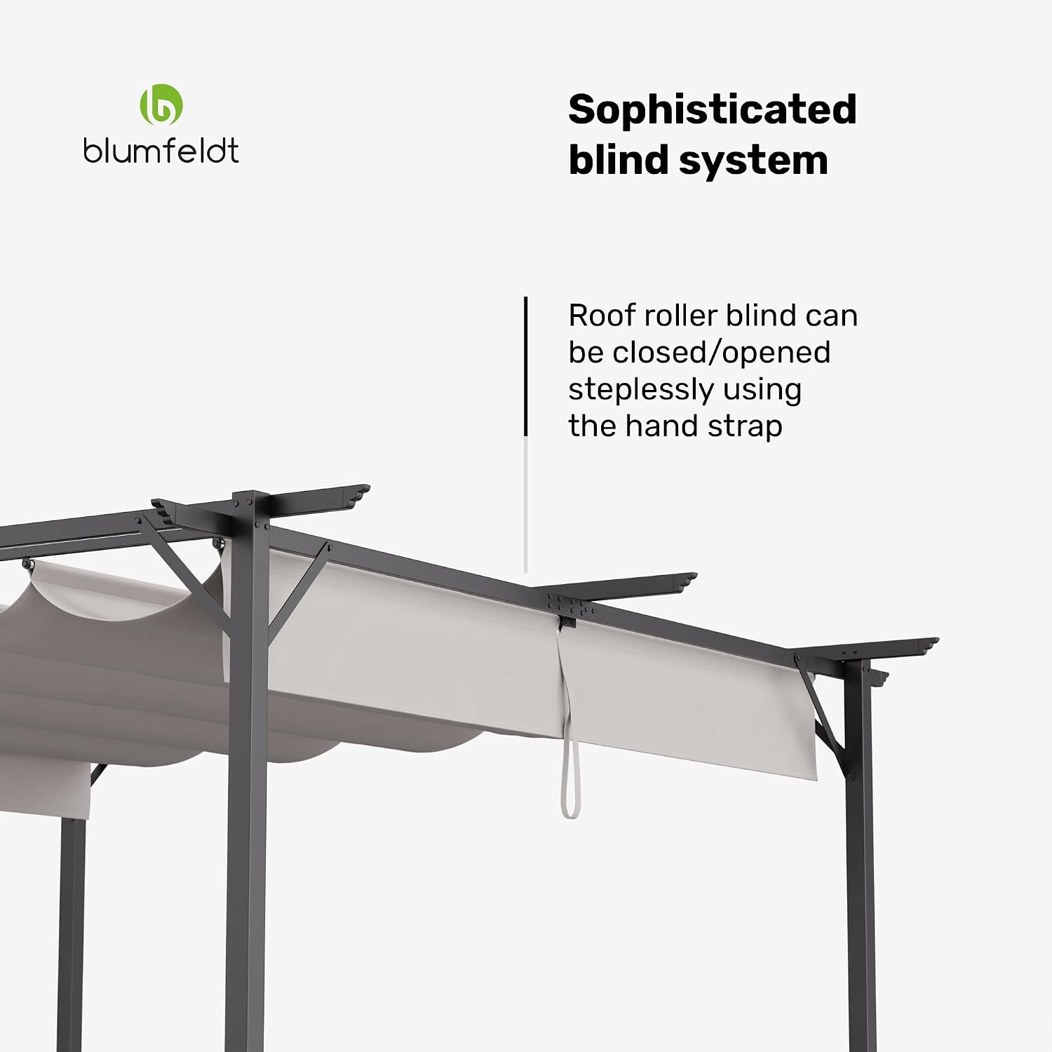 Detalle 2 de blumfeldt Pantheon 3x3m Garden Pergola with Powder-Coated Steel Frame