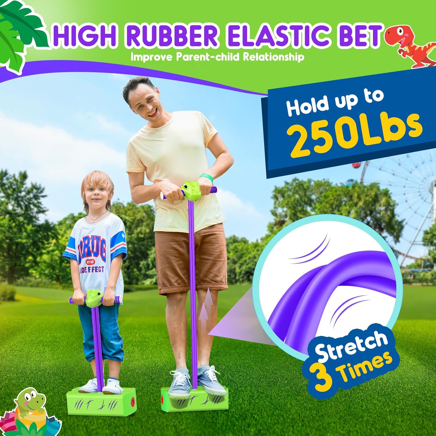 Thumbnail 4 de Toyzey Dinosaur Pogo Jumper Stick Toy (for ages 3–12) with Built-in Squeak Sound