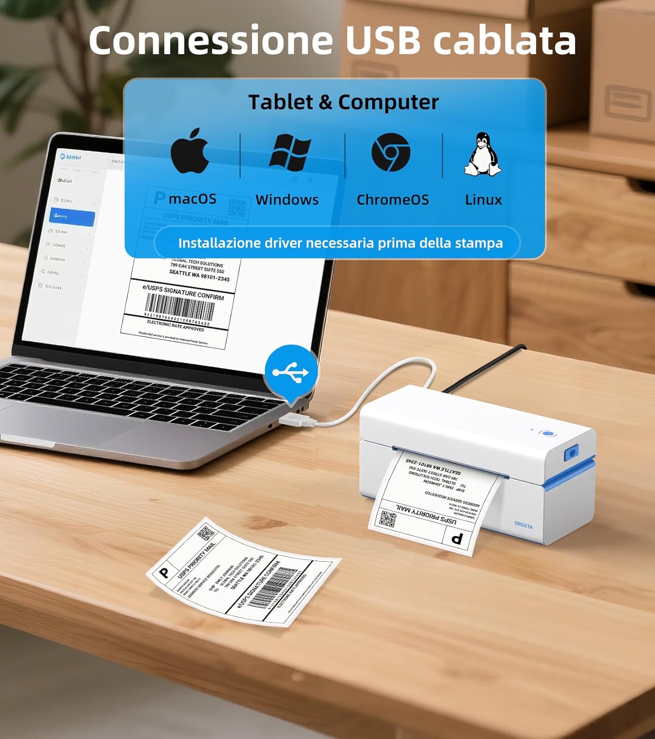 Thumbnail 4 de ORGSTA stampante etichette 4x6 152 mm/s 📠