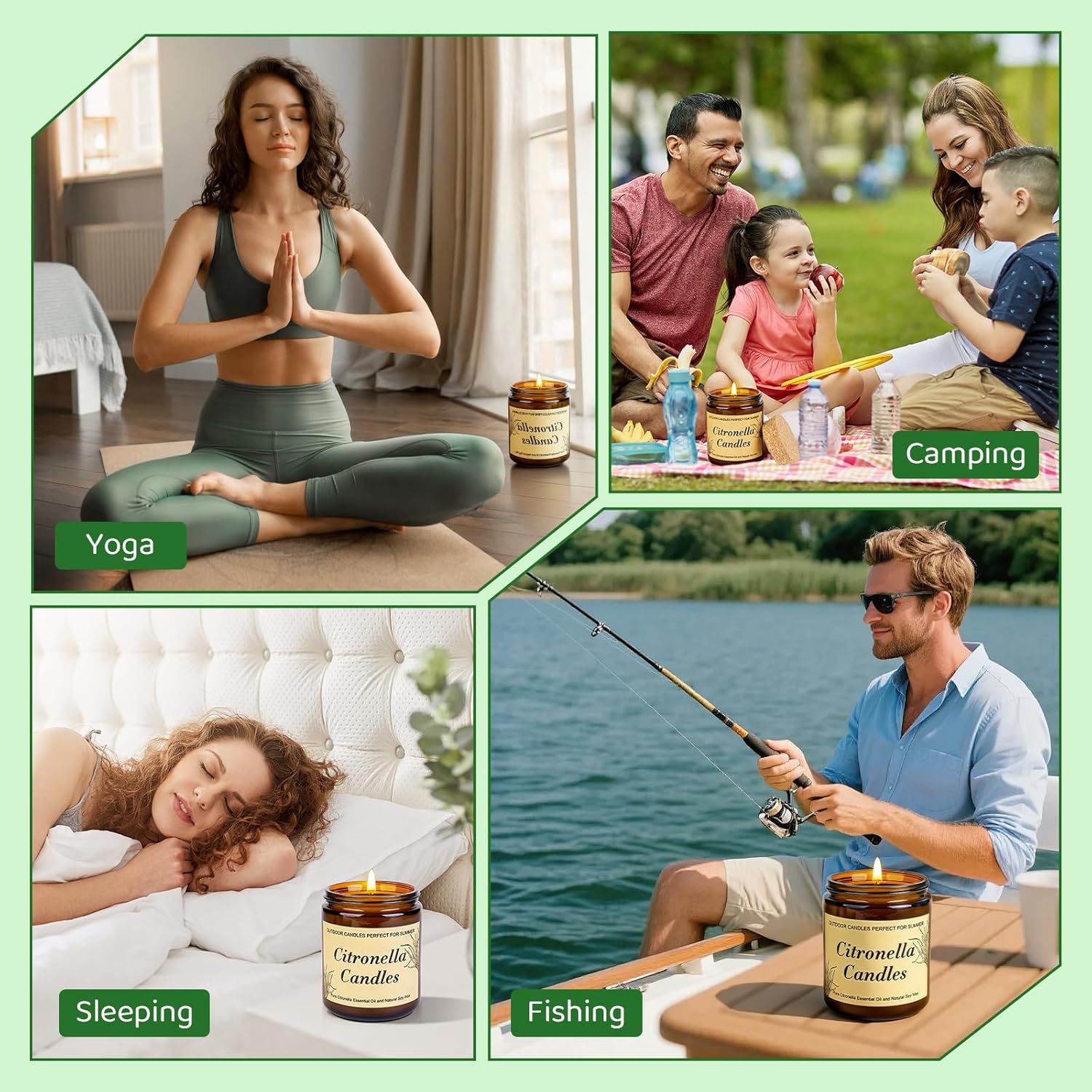 Detalle de Citronella Kerze Outdoor Groß – 2er-Set im Glas, 250 Std., 100% Soyawachs