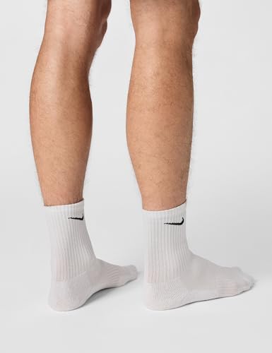 Detalle de Nike U NK Everyday Ltwt Crew 3Pr Socks para Hombre – White/Black