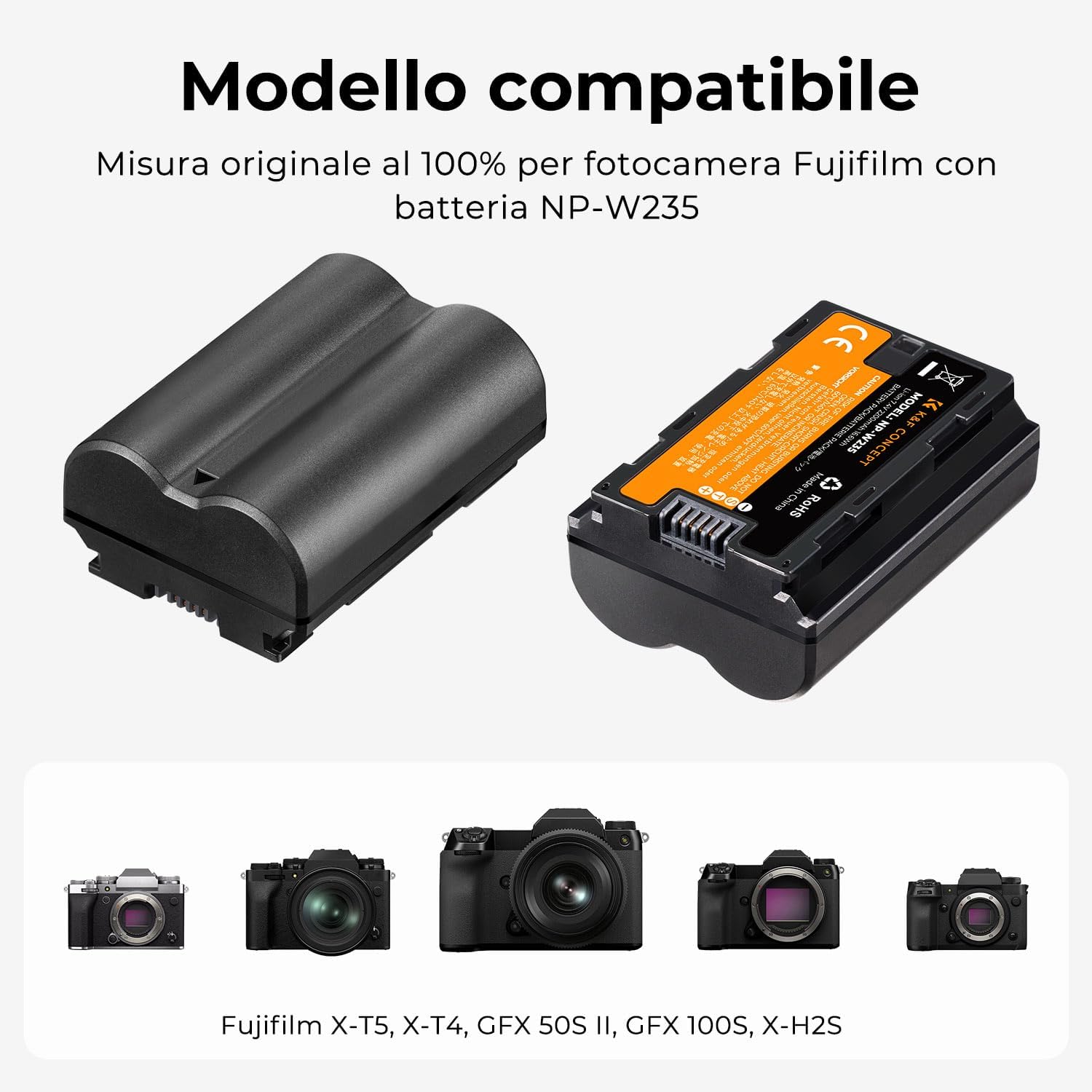 Thumbnail 4 de K&F CONCEPT NP-W235 2200 mAh Batteria per fotocamera