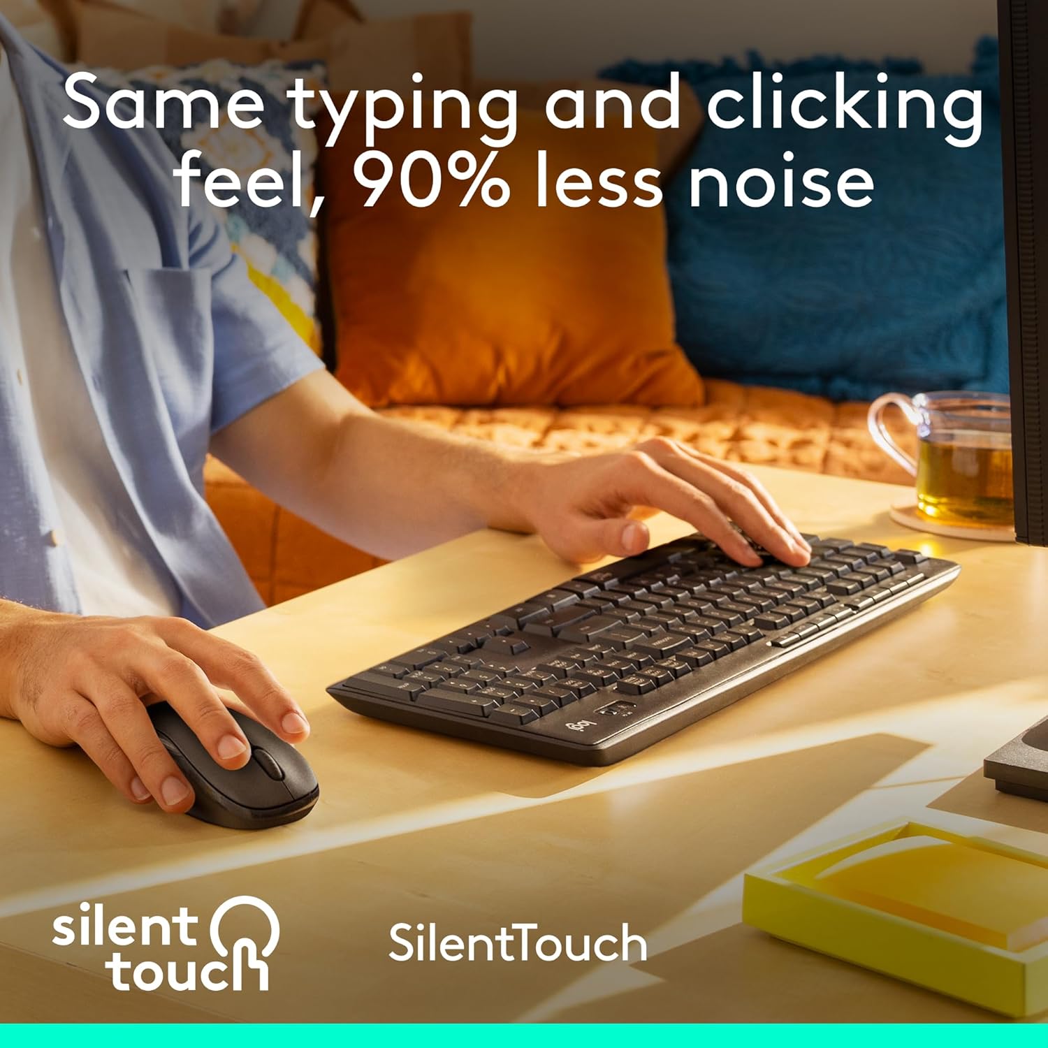 Thumbnail 1 de Logitech MK295 Silent Wireless Mouse & Keyboard Combo (Full Numpad, SilentTouch) – QWERTY UK Layout, Black