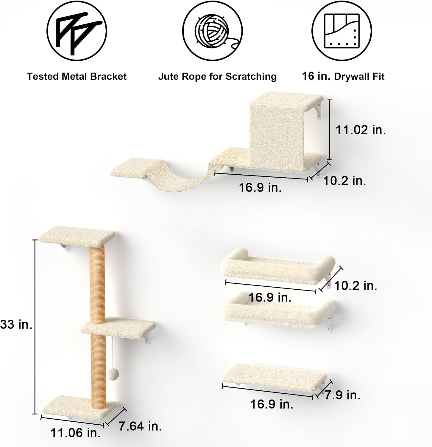 Thumbnail 4 de FUKUMARU Cat Wall Shelves 4-in-1