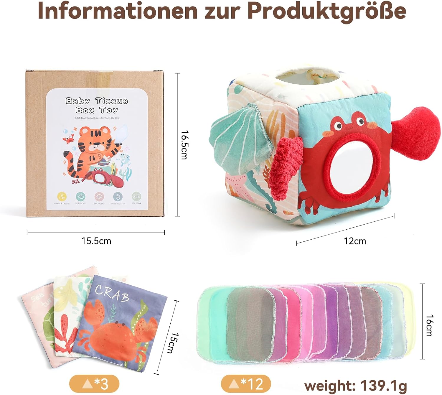 Thumbnail 1 de Youuys Montessori-speelgoedbox voor baby’s met knisperdoekjes en spiegel
