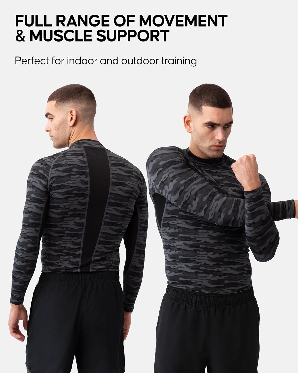 Detalle 2 de DANISH ENDURANCE Men's Compression Long Sleeve Shirt, Quick-Dry 2 Pack