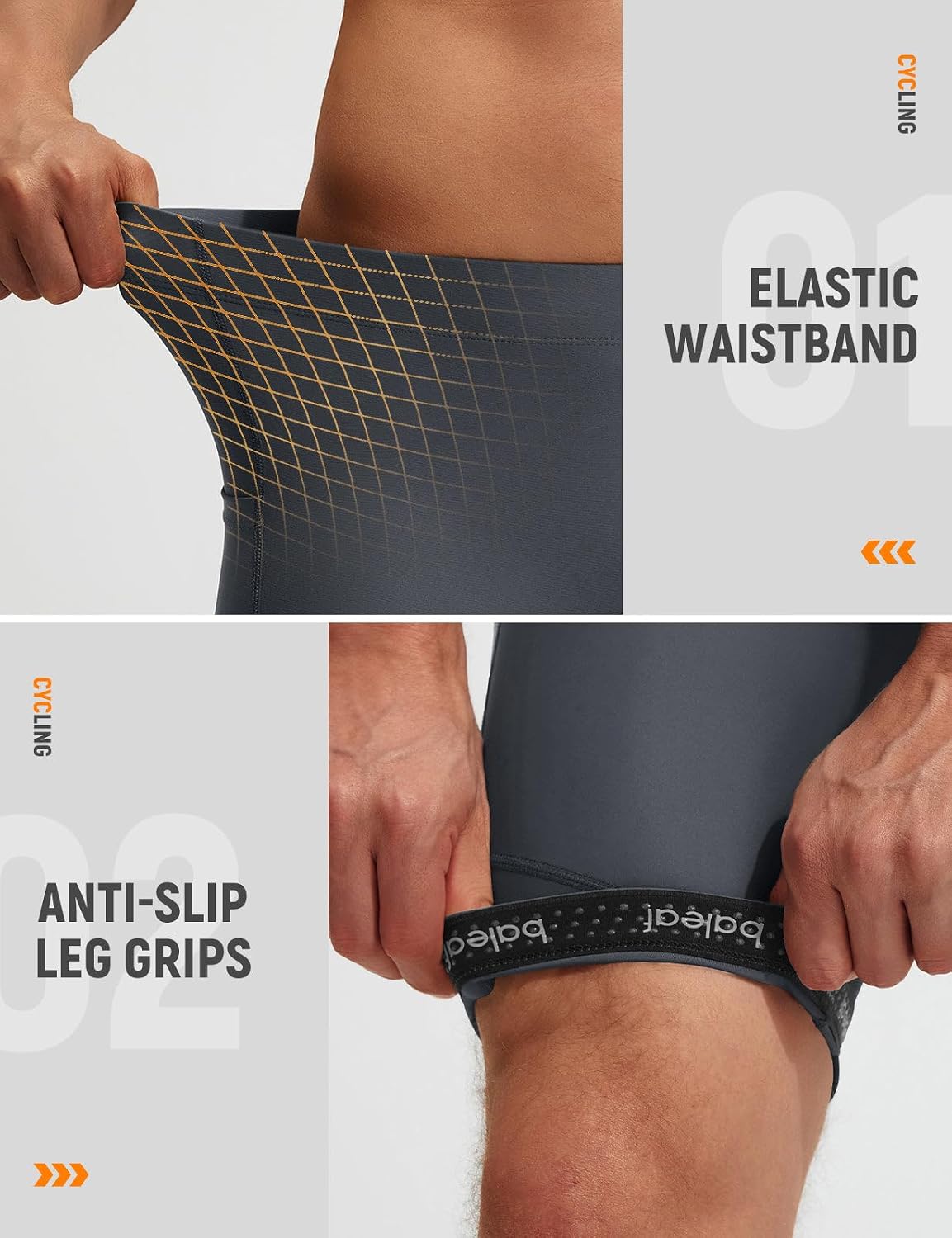 Thumbnail 3 de baleaf Radlerhose Herren Gepolstert: atmungsaktiv, schnell trocknend und mit Sicherheitstaschen