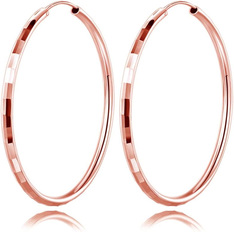 Detalle de Zolkamery 925er Sterling Silber Creolen Groß 45 mm – Damenohrringe rund, allergiefrei