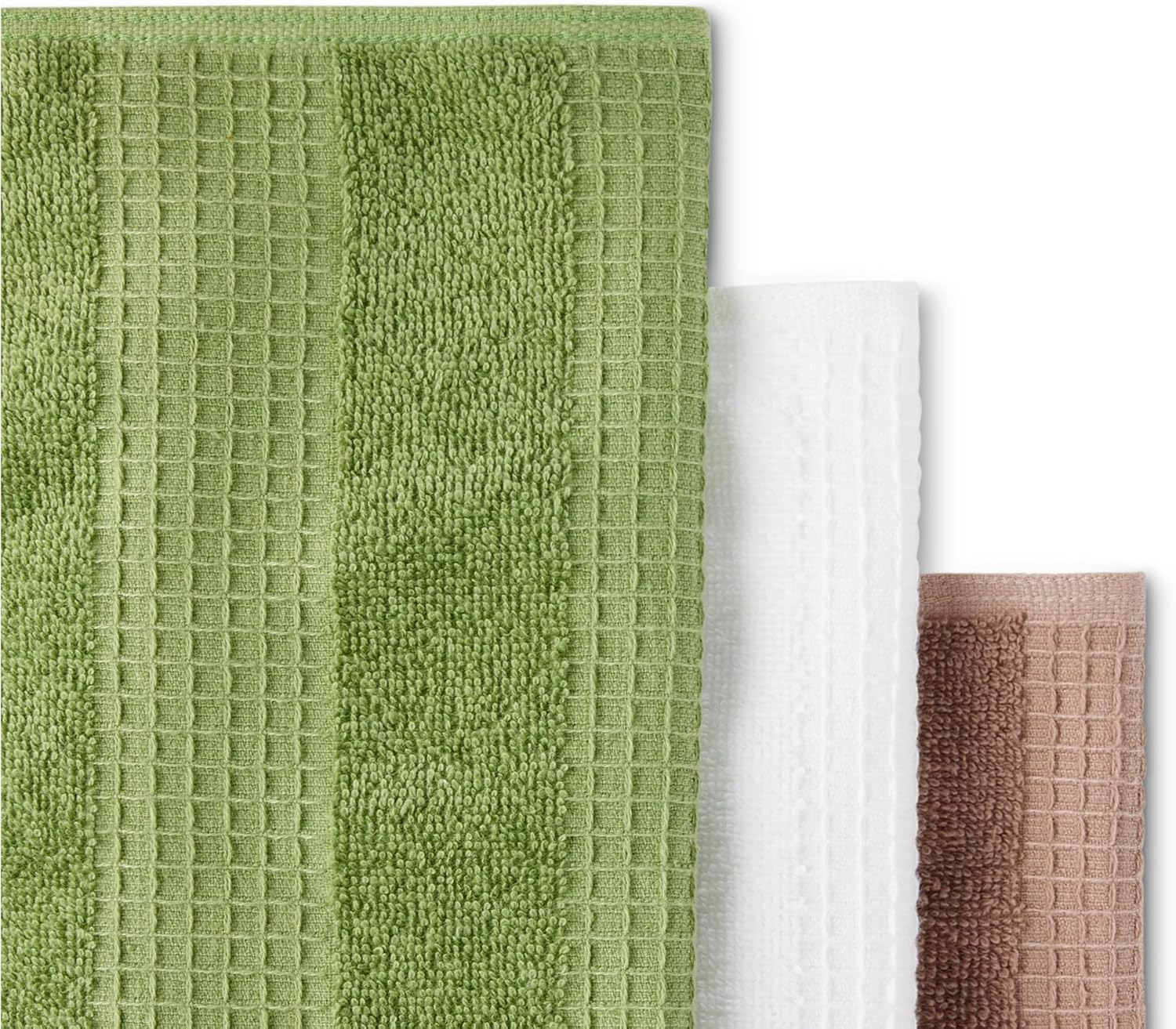 Detalle de Amazon Basics 100% Organic Cotton Waffle Dish Cloths (Pack of 6) – Ultra Absorbent and Quick Drying