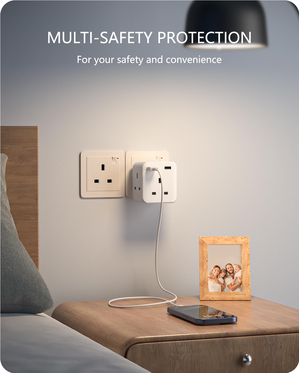 Thumbnail 5 de LENCENT Multi Plug Extension 3-way 13A USB cube 🔌