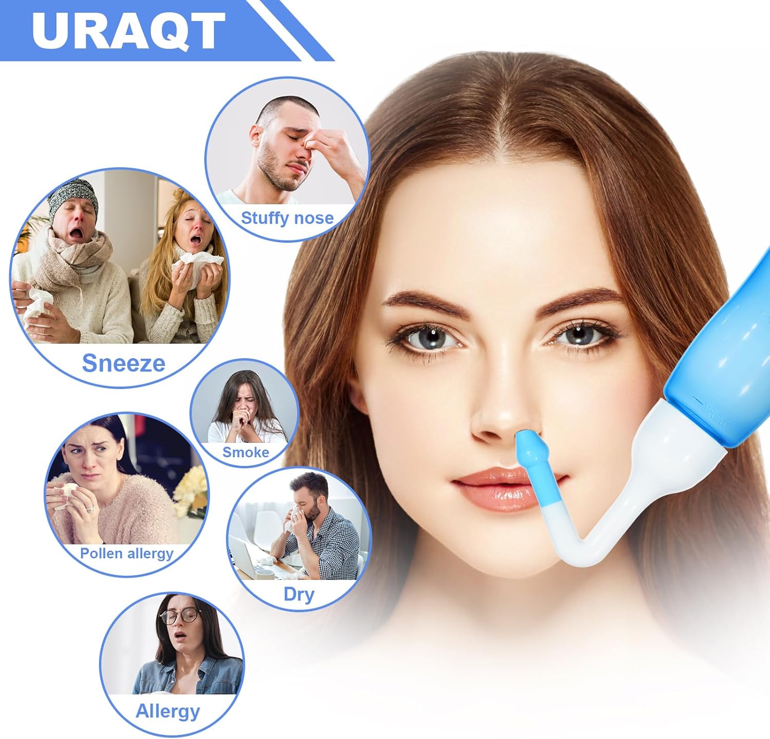 Thumbnail 4 de URAQT Neti Pot 240ml Lavaggio nasale per tutta la famiglia