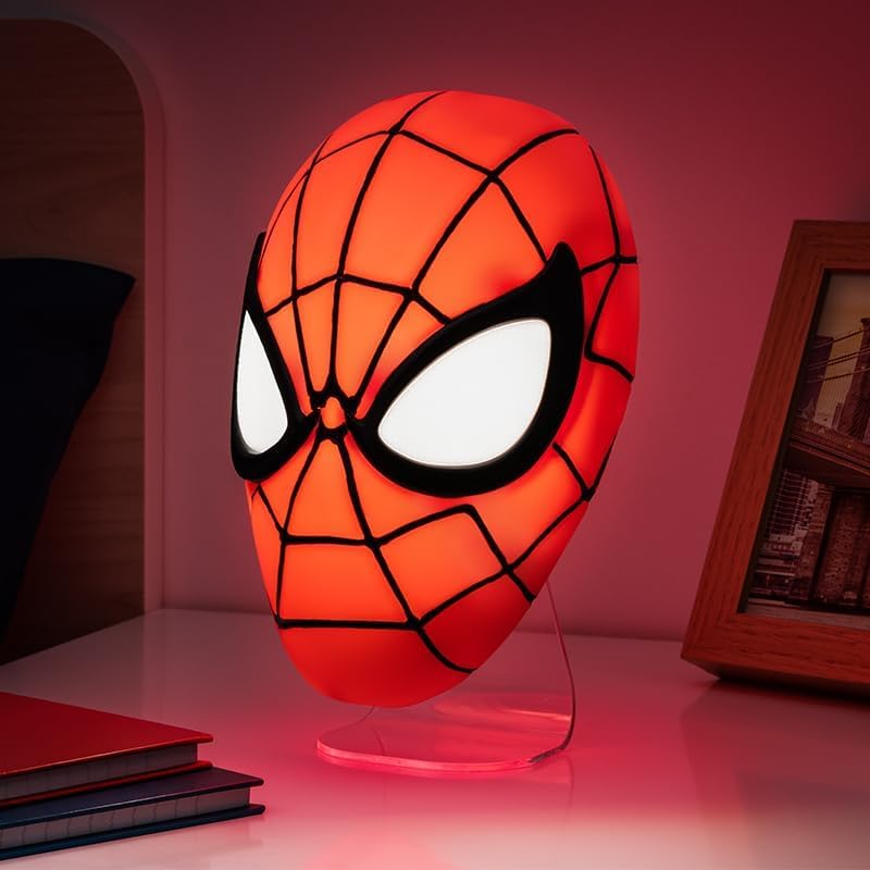 Detalle de Paladone 11357 – lampka biurkowa w kształcie maski Spider-Mana, LED