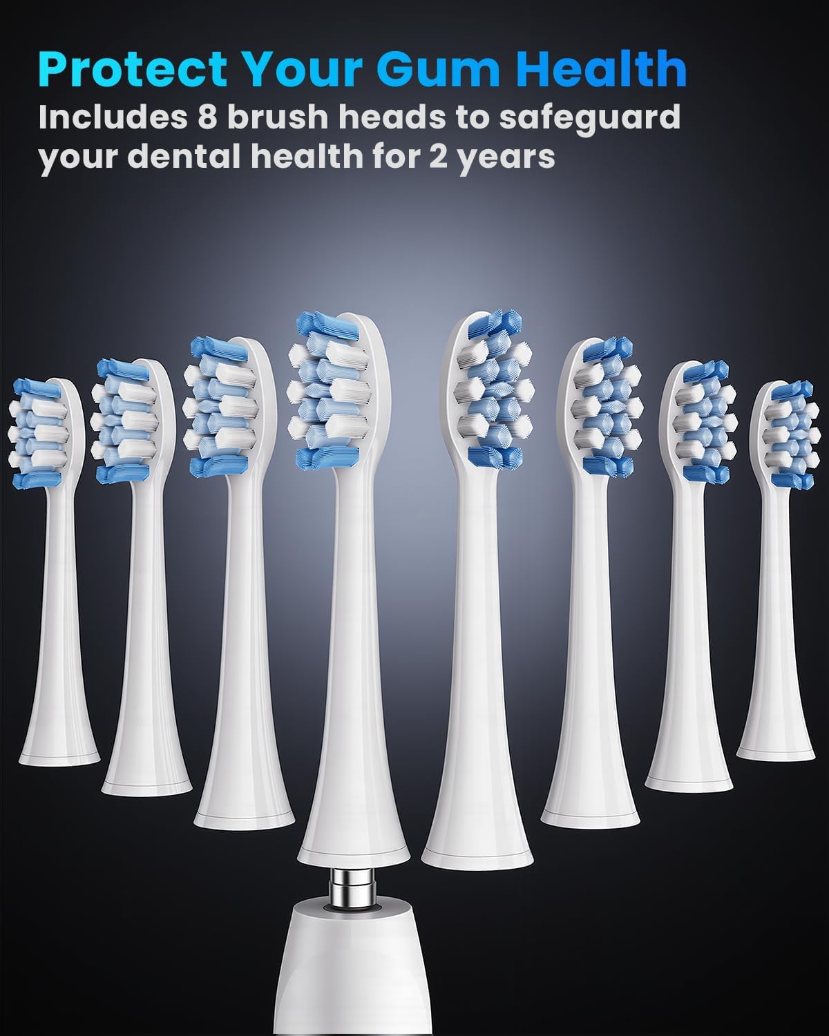Thumbnail 6 de Onlyone Sonic Electric Toothbrush for Adults with 8 Brush Heads, 5 Modes, Smart Timer, Travel Case & Wireless Charging