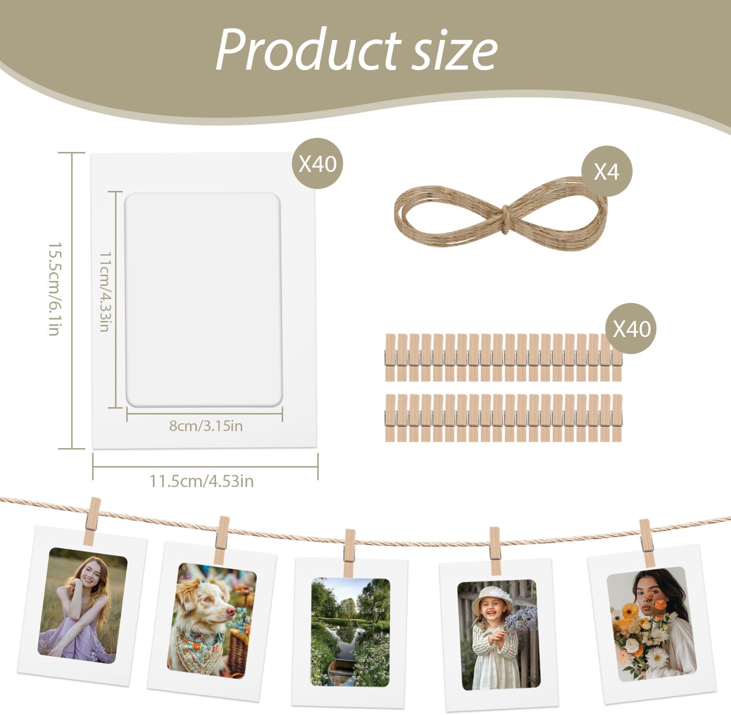 Thumbnail 2 de Puiaxod guirlande photo 40 pièces 📸