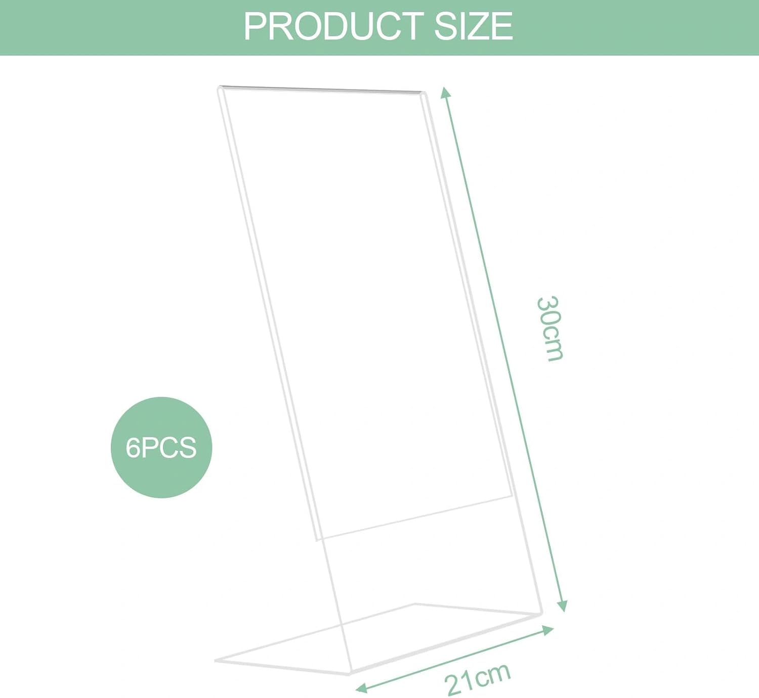 Thumbnail 1 de Comzantor 6 Stück L-Form Aufsteller – transparente Acryl-Tischaufsteller für A4-Dokumente