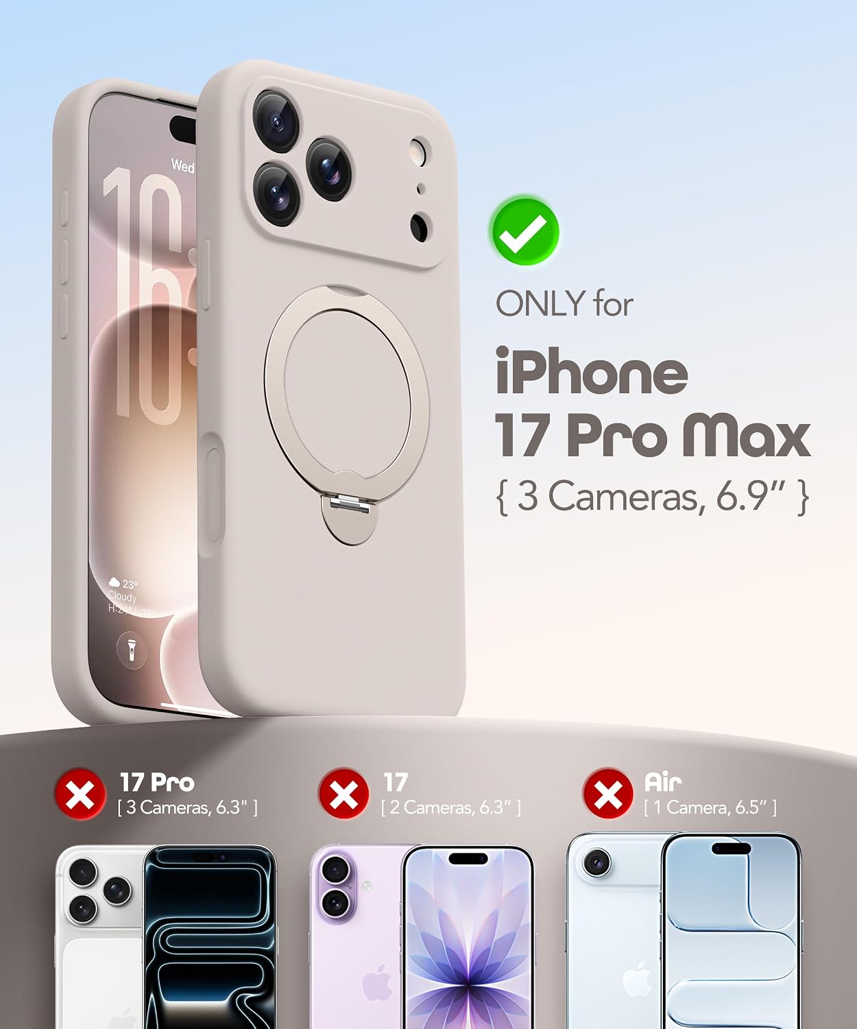 Detalle 2 de GolbinBox iPhone 17 Pro Max case with 360° spin 6.9"