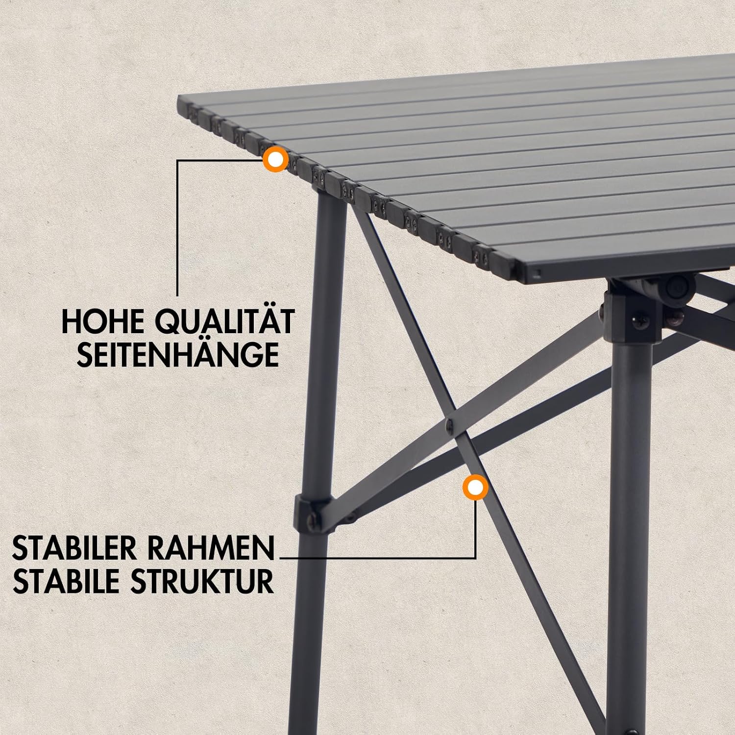Thumbnail 5 de PORTAL klappbarer Campingtisch aus Aluminium – faltbar, tragbar mit Tragetasche