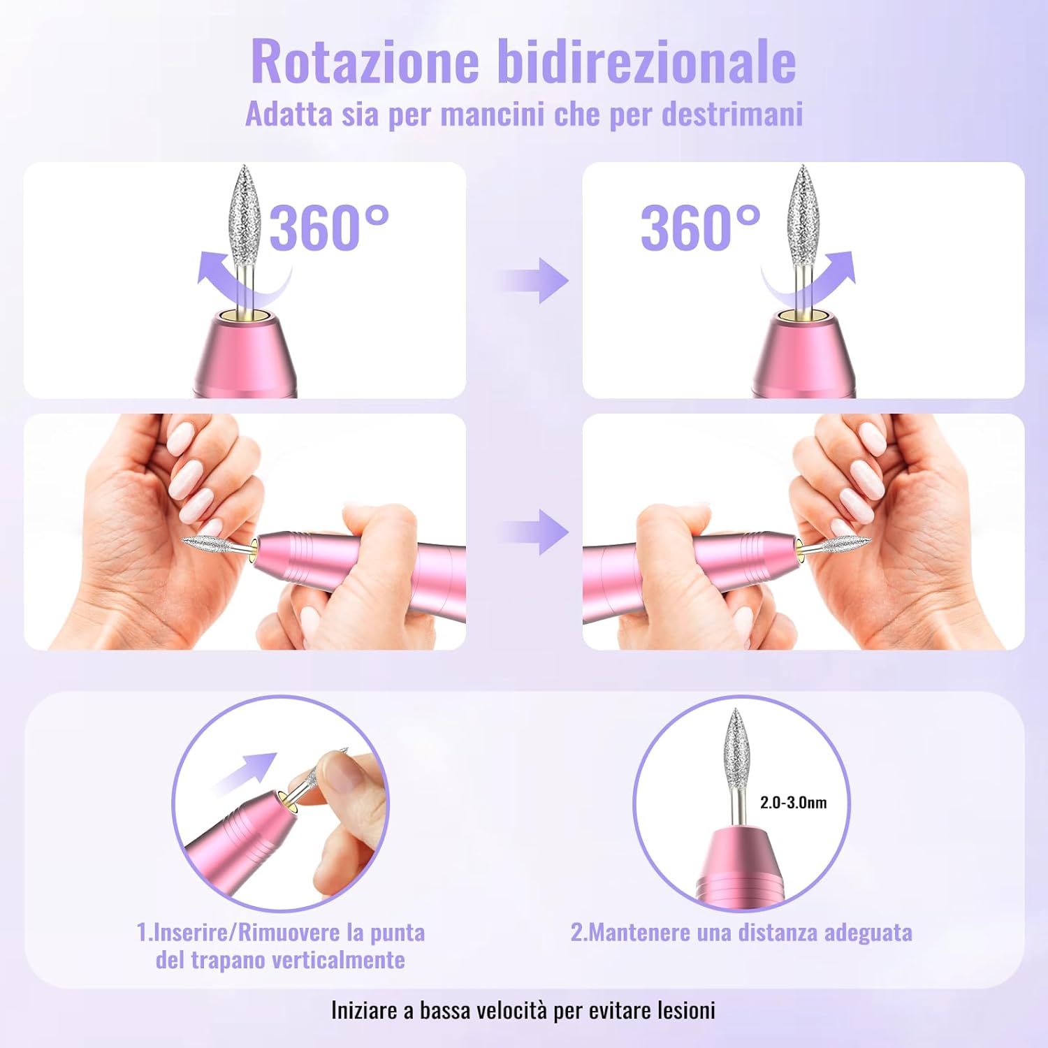 Detalle 1 de NAILGIRLS Fresa per Unghie 35000 Giri 💅