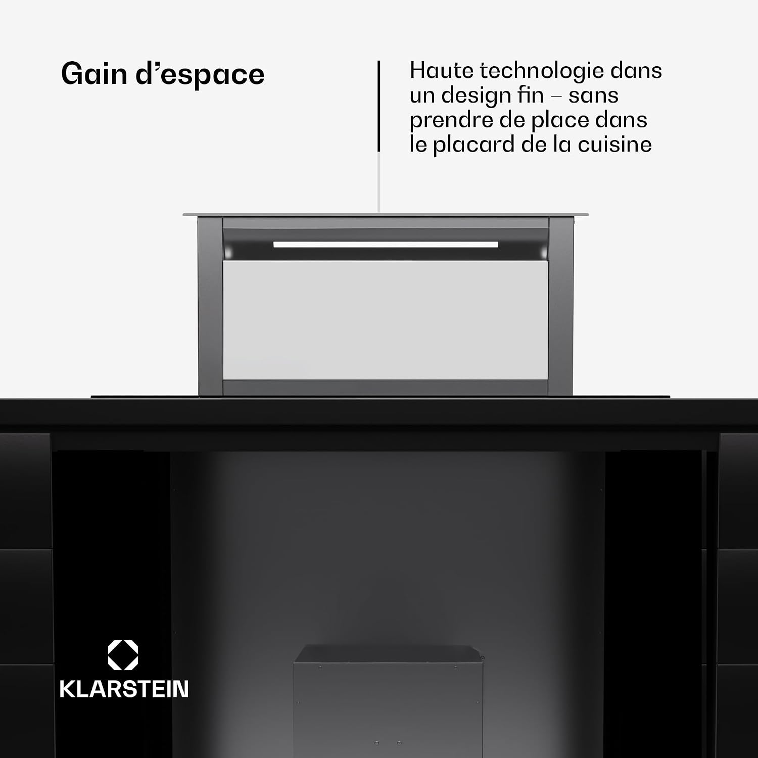 Detalle 2 de Klarstein Royal Flush Eco 10046233 intrekbare dampkap van 60 cm met led