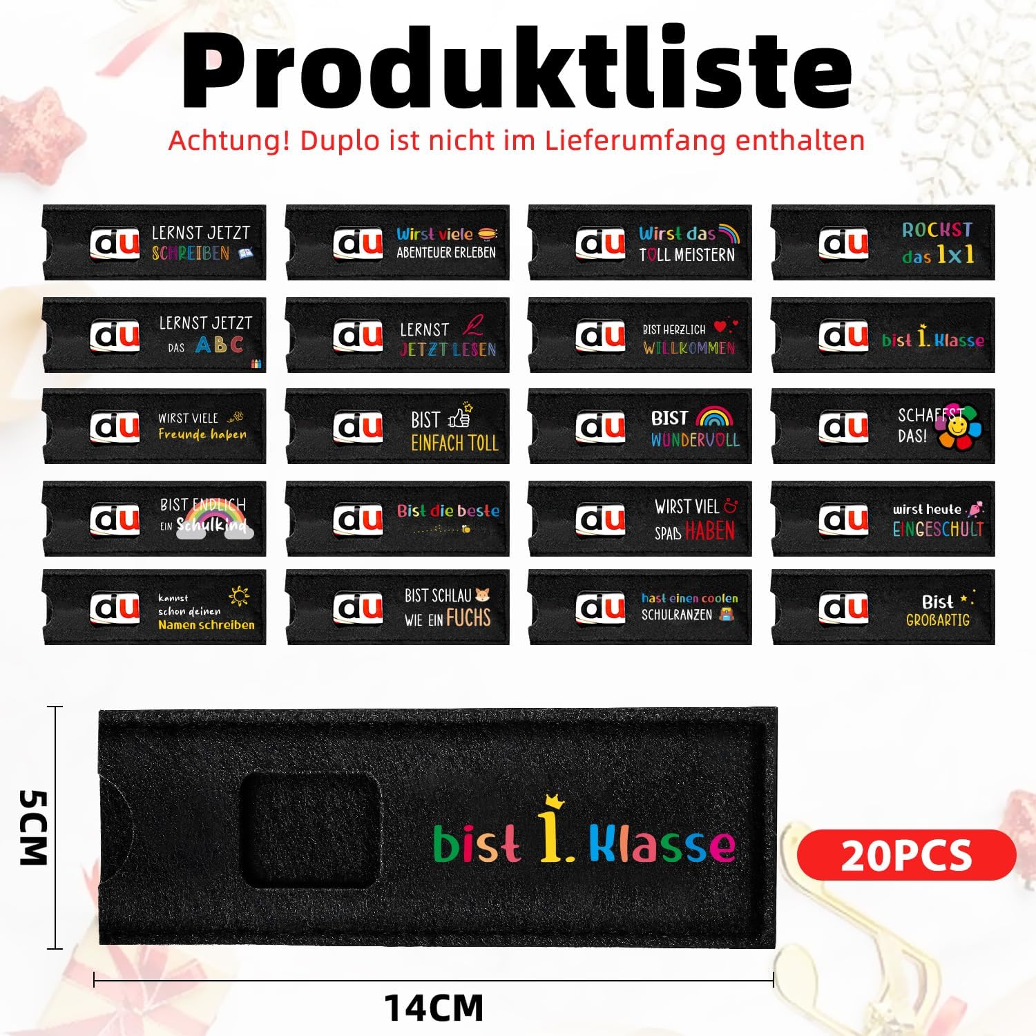 Thumbnail 6 de Giftota 20er Set Filz-Schultüten-Beutel für Einschulung – Lustige Geschenkidee ohne Schokolade
