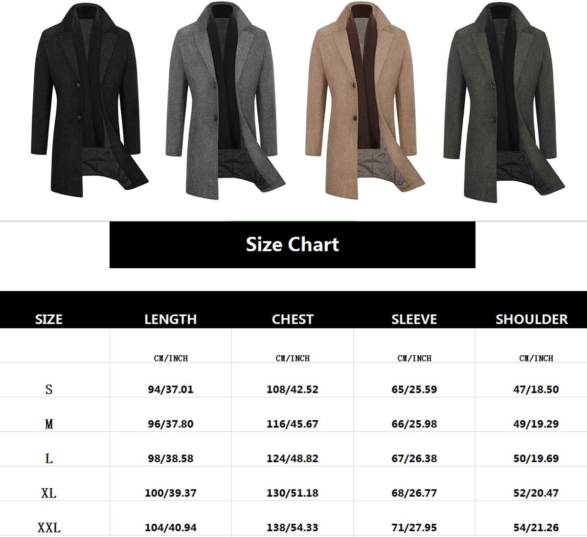 Thumbnail 6 de WULFUL Men’s Wool Trench Coat, Slim-Fit Winter Coat with Two Styles