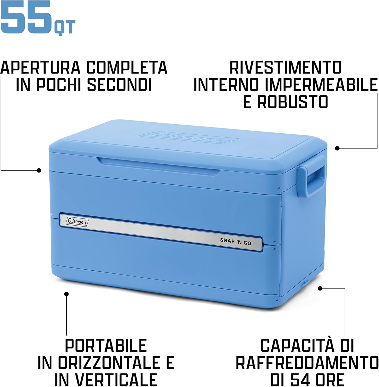 Thumbnail 6 de Coleman Snap 'N Go 55QT Borsa frigo pieghevole – 52 L, raffreddamento efficiente per picnic e campeggio