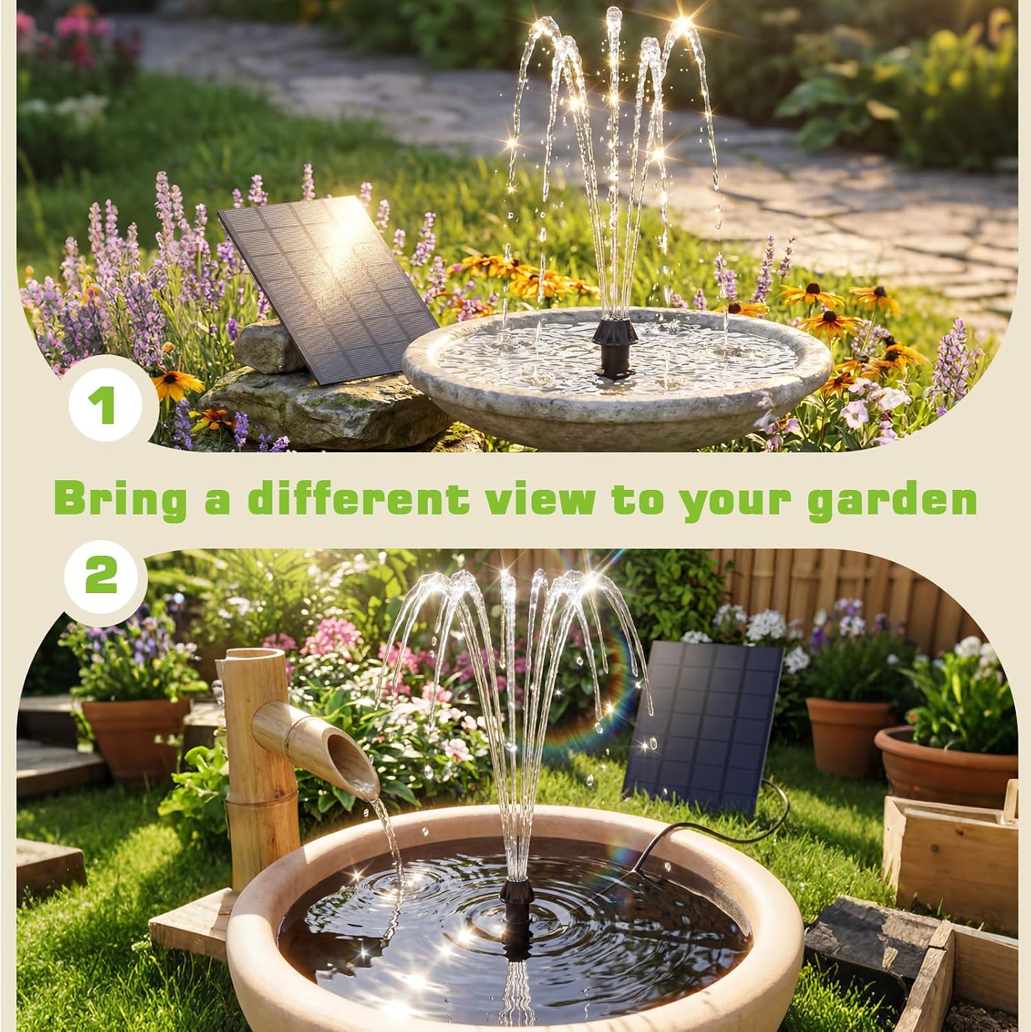 Detalle 2 de AISITIN 4W Solar Fountain Pump – High-Efficiency, Flexible DIY Water Feature