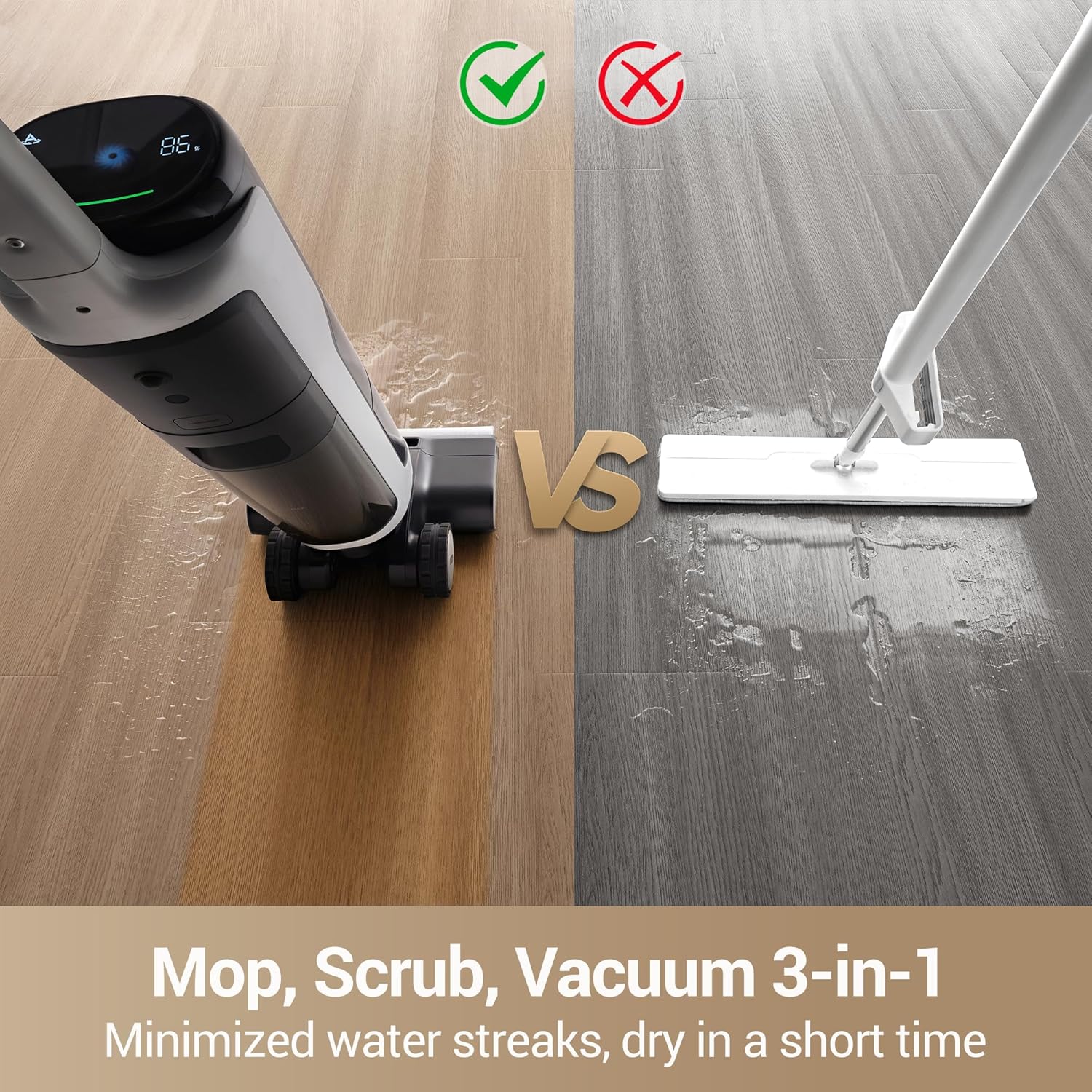 Detalle 2 de DREAME H14 Pro Wet-Dry Vacuum Mop, 180° Lie-Flat, 18,000 Pa Suction