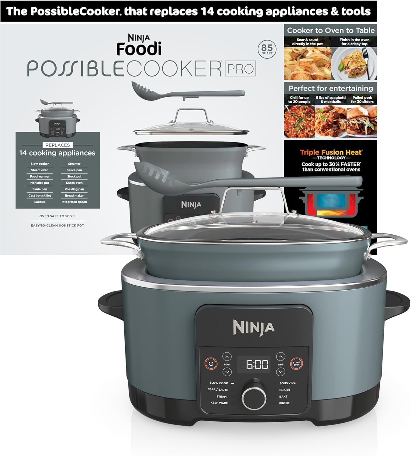 Detalle de Ninja MC1001 PossibleCooker PRO 8.5 qt 🍲