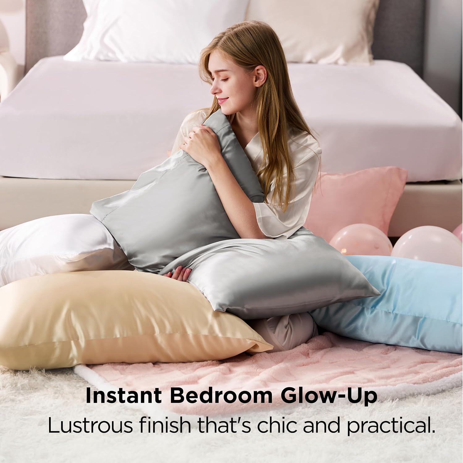 Thumbnail 6 de Bedsure Satin Pillowcases Queen