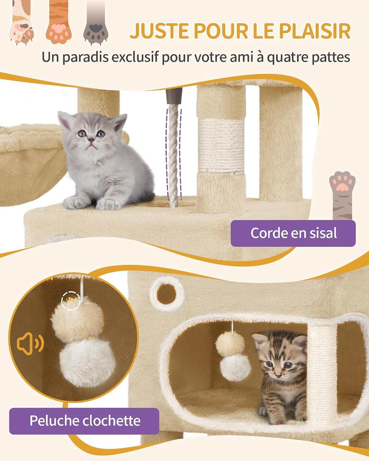 Thumbnail 6 de Hzuaneri MS18018YL Arbre Ă chat 180 cm đ±