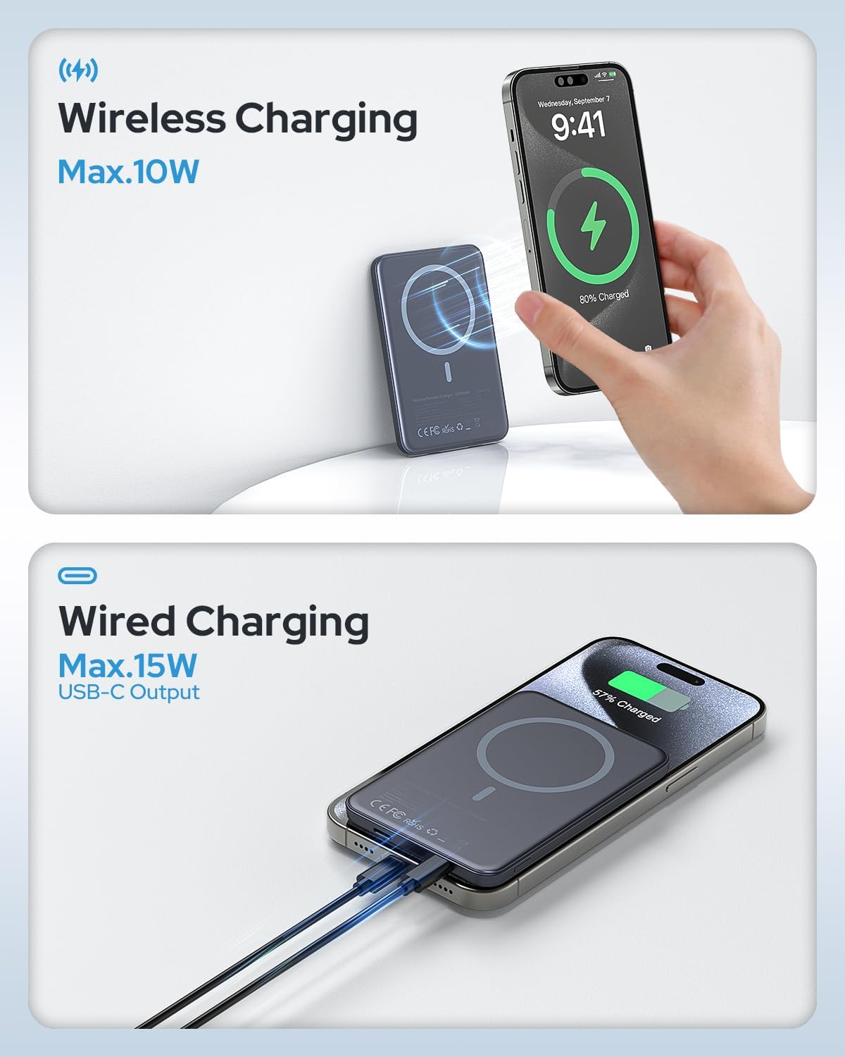 Thumbnail 4 de for Magsafe Power Bank, 5000mAh Slim Wireless Portable Charger