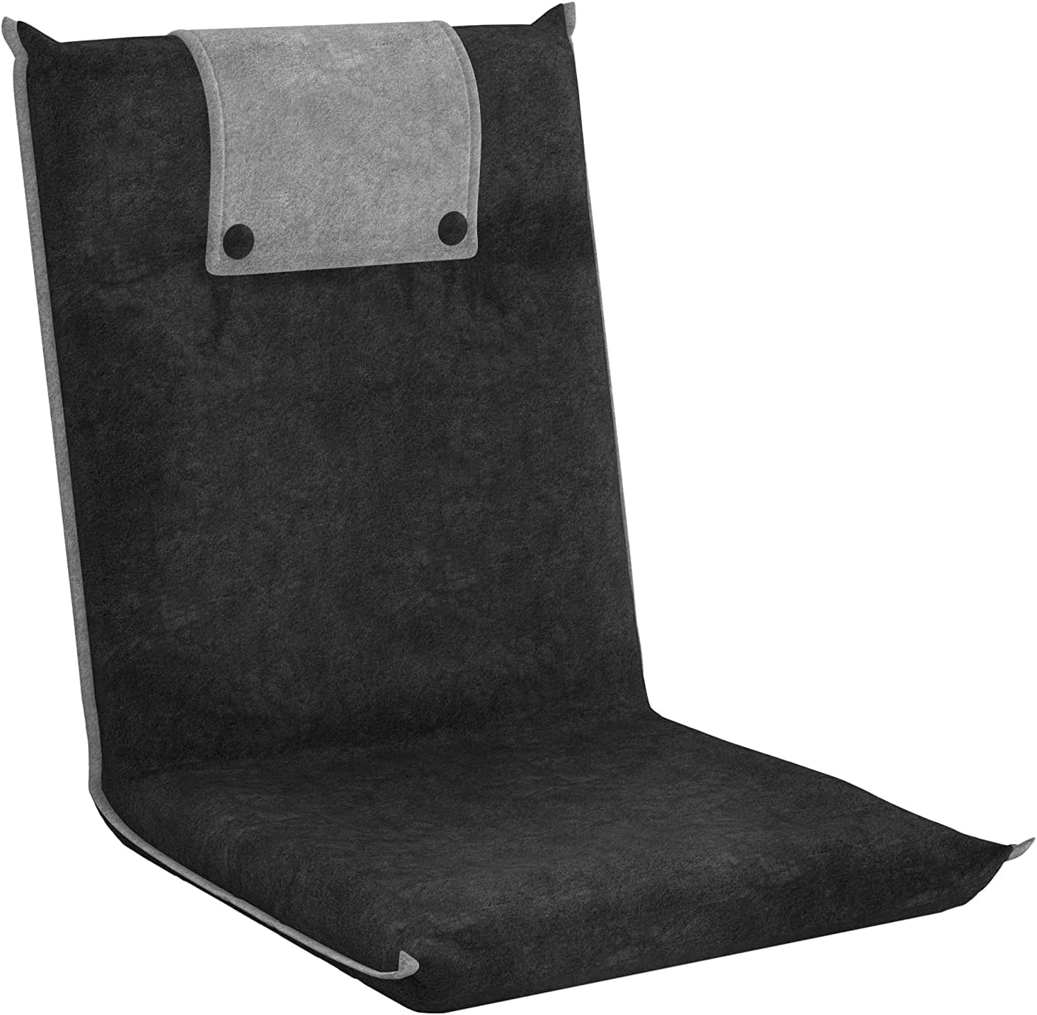 Detalle 2 de bonVIVO Bodenstuhl mit Rückenlehne Easy II – faltbarer Sitzkissen-Relaxsessel für Meditation, Yoga, Camping oder Gaming, hellgrau