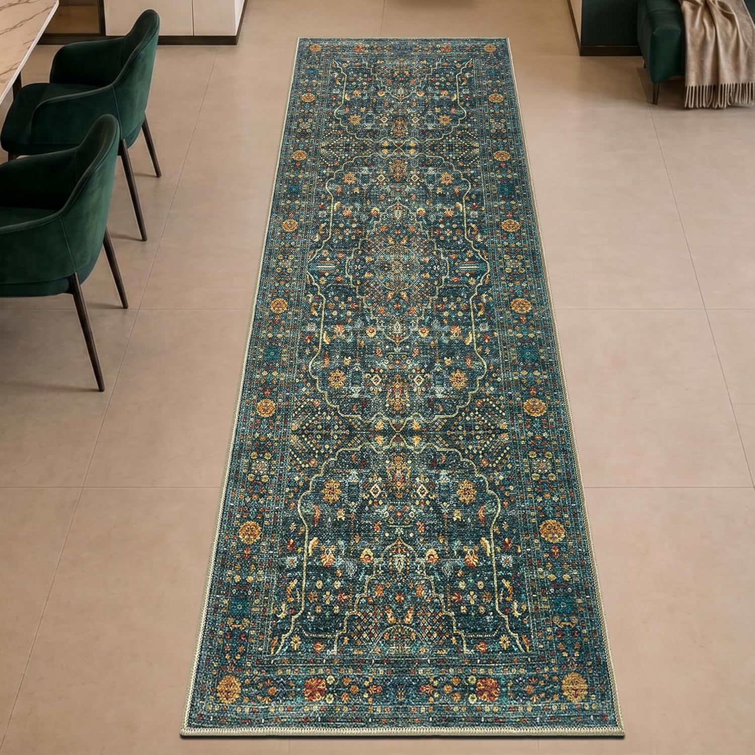Detalle de Keen Home Design 30"x144" Rug — Machine Washable Runner with Non-Slip Backing
