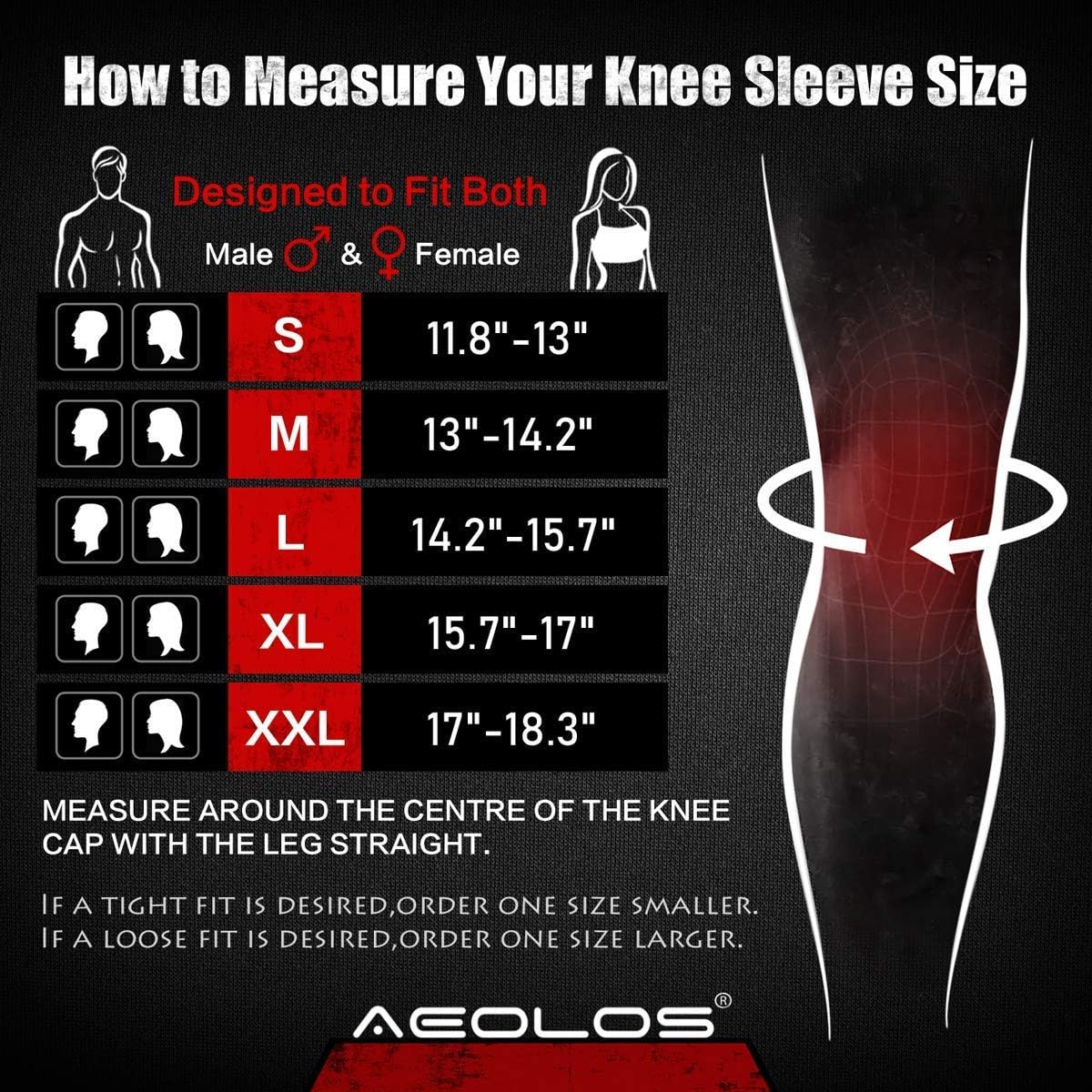 Detalle 2 de AEOLOS 7 mm Knee Sleeves, Small Black, Neoprene Compression Pair