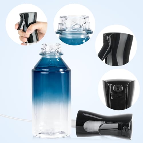 Detalle de Uervoton Sprühflasche für Haare, 200 ml – feiner Nebel, 360°-Sprühen, nachfüllbar (Blau)