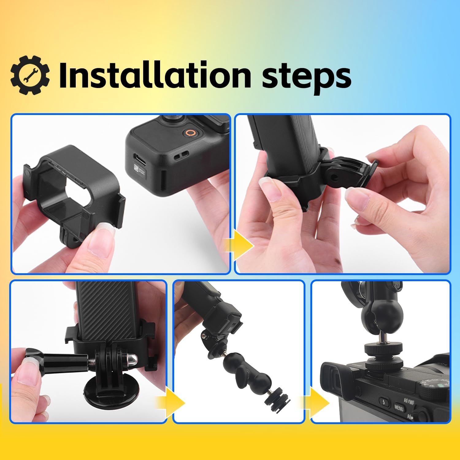 Thumbnail 2 de Cold Shoe Camera Mount with Ball Head Magic Arm for DJI Osmo Pocket 4/3